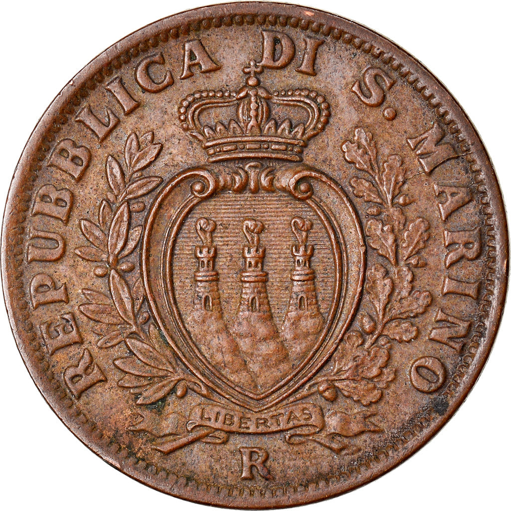 Coin, San Marino, 5 Centesimi, 1936, Rome, EF(40-45), Bronze, KM:12
