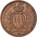 Coin, San Marino, 5 Centesimi, 1936, Rome, EF(40-45), Bronze, KM:12