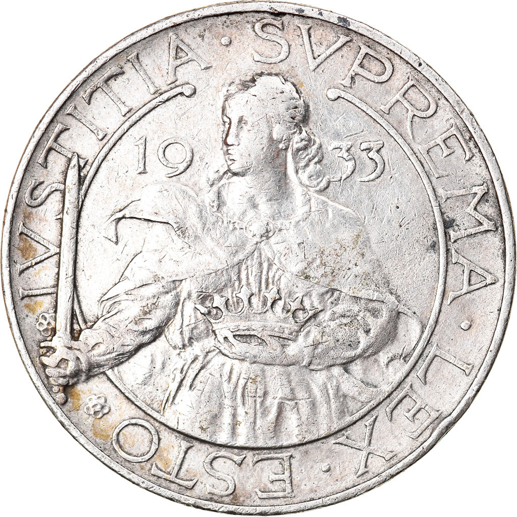 Coin, San Marino, 10 Lire, 1933, Rome, EF(40-45), Silver, KM:10