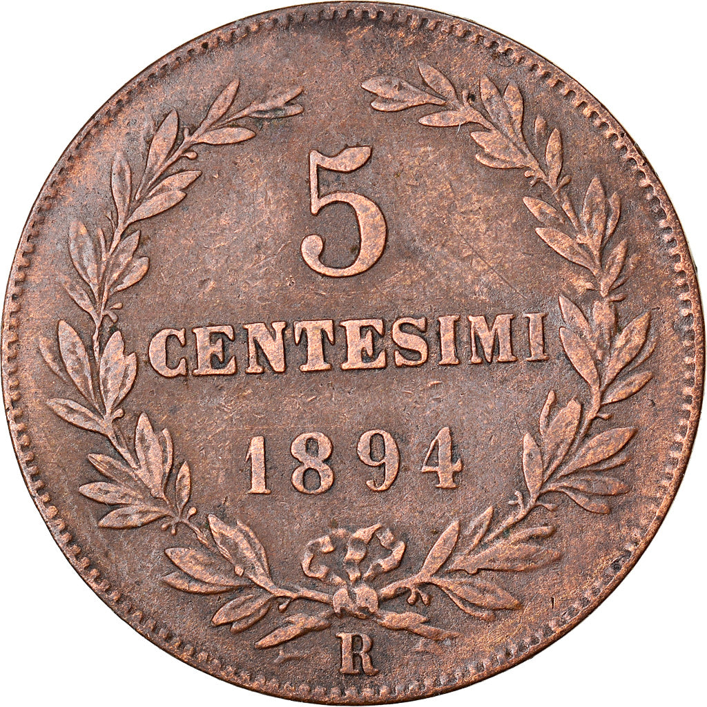Coin, San Marino, 5 Centesimi, 1894, Rome, EF(40-45), Copper, KM:1