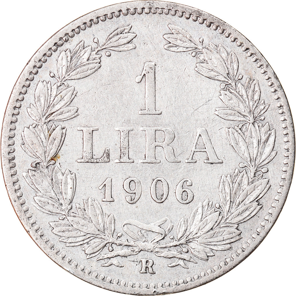 Coin, San Marino, Lira, 1906, Rome, EF(40-45), Silver, KM:4