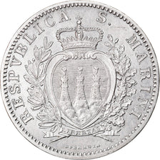Coin, San Marino, 2 Lire, 1906, Rome, AU(50-53), Silver, KM:5