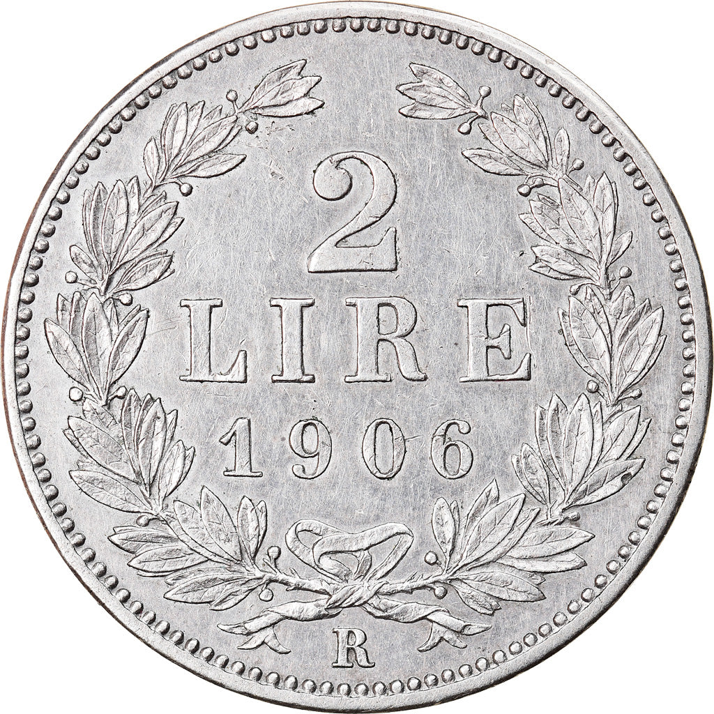 Coin, San Marino, 2 Lire, 1906, Rome, AU(50-53), Silver, KM:5