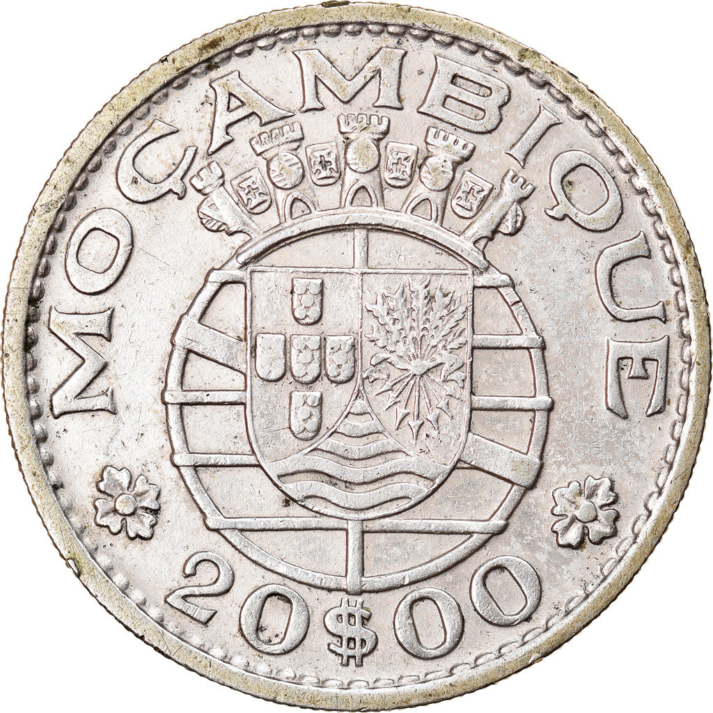 Coin, Mozambique, 20 Escudos, 1960, AU(50-53), Silver, KM:80