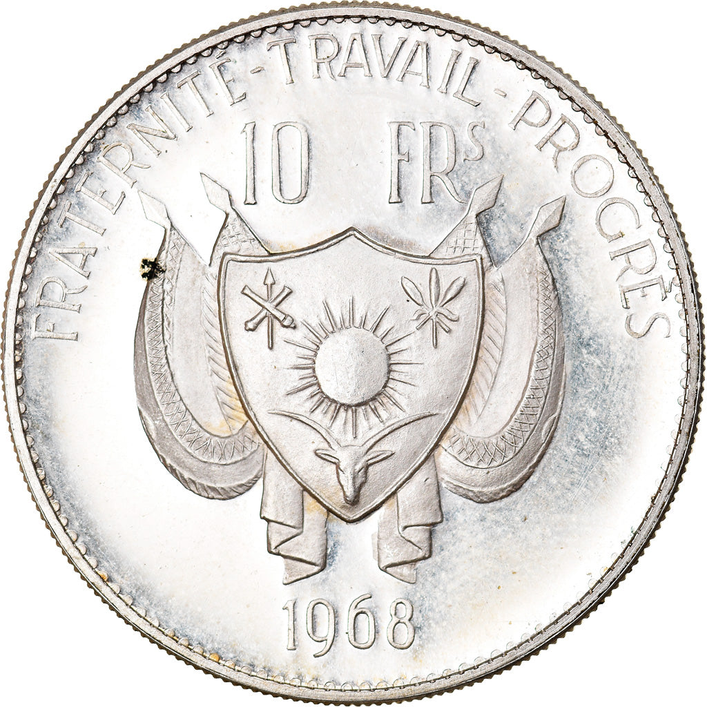 Coin, Niger, 10 Francs, 1968, Proof, MS(65-70), Silver, KM:8.1