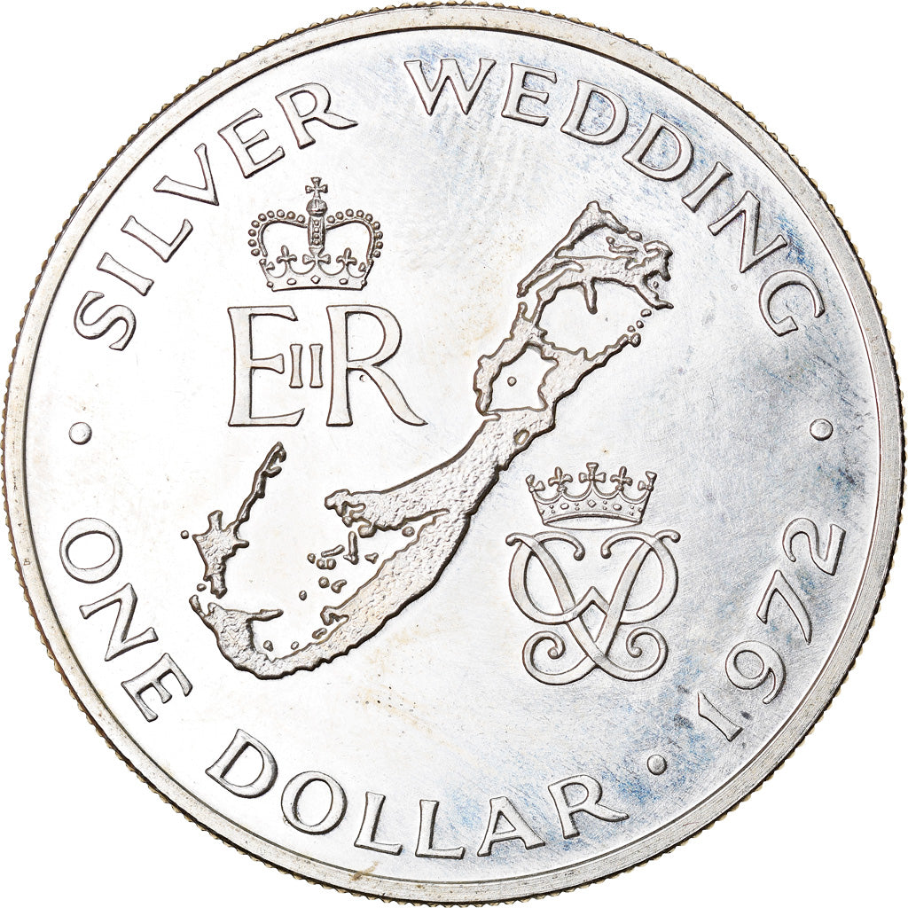 Münze, Bermuda, Elizabeth II, Dollar, 1972, VZ+, Silber, KM:22