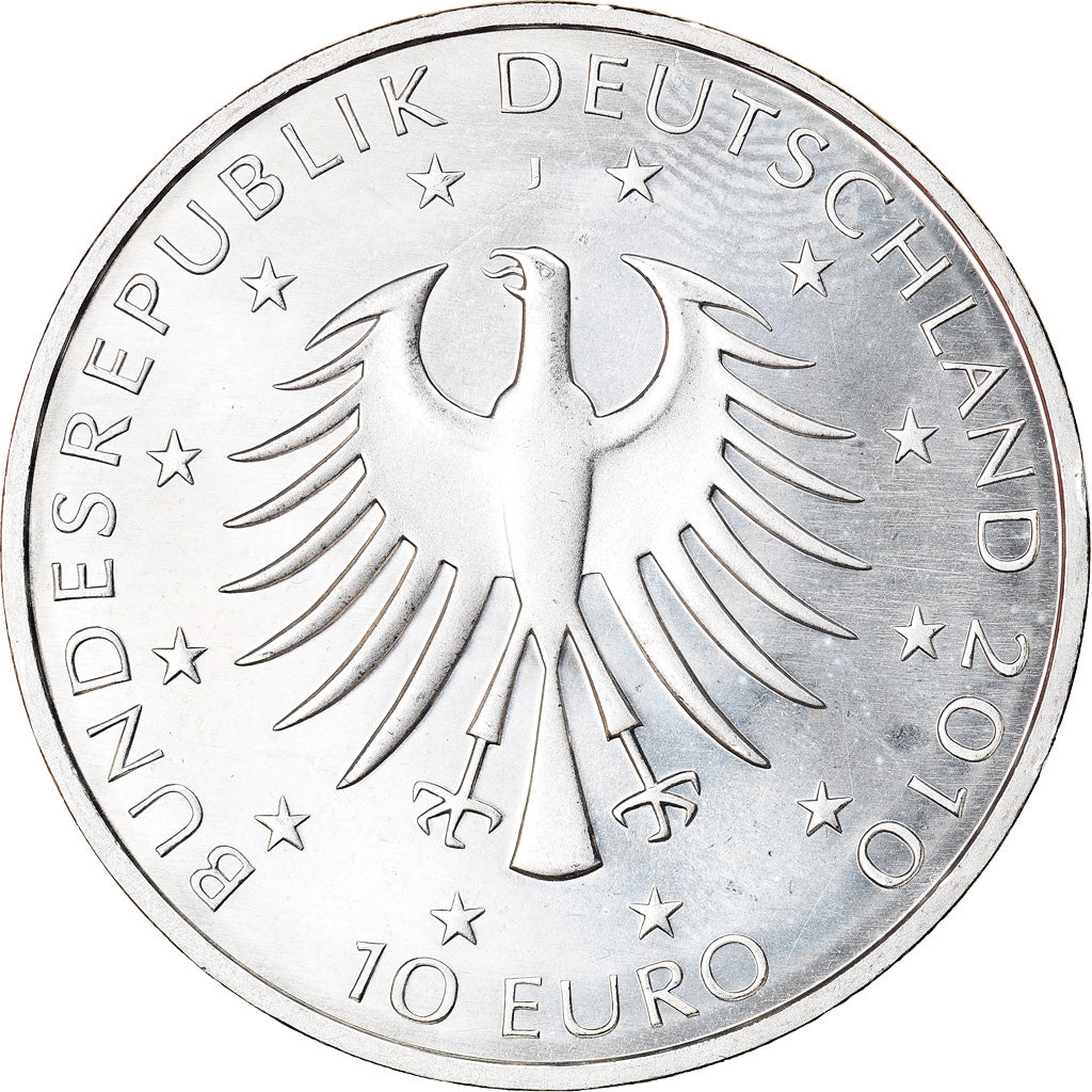 GERMANY - FEDERAL REPUBLIC, 10 Euro, 2010, Proof, MS(63), Silver, KM:288