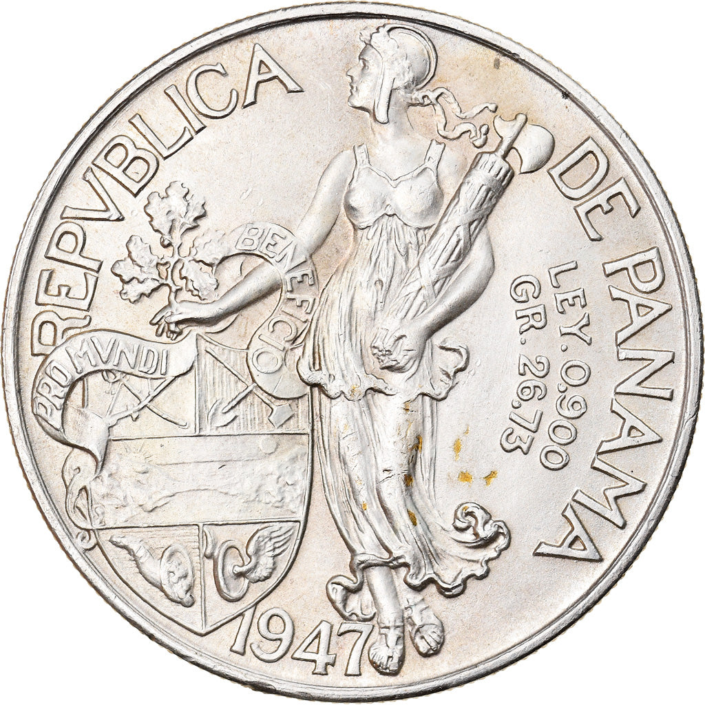 Panama, Balboa, 1947, SUP, Argent, KM:13