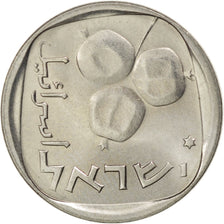 ISRAEL, 5 Agorot, 1975, Jerusalem, KM #25c, MS(63), Copper-Nickel, 17.5, 2.32