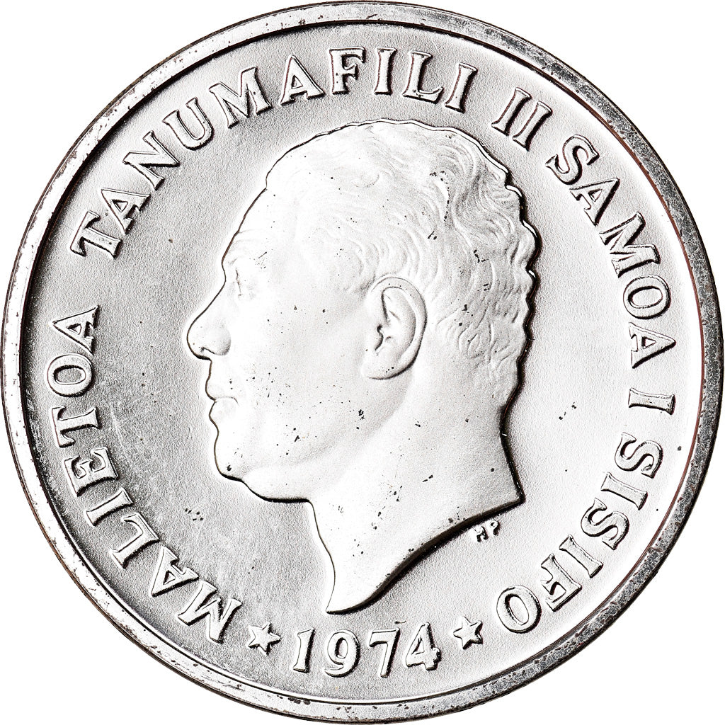 Münze, Samoa, 2 Sene, 1974, STGL, Silber, KM:13a
