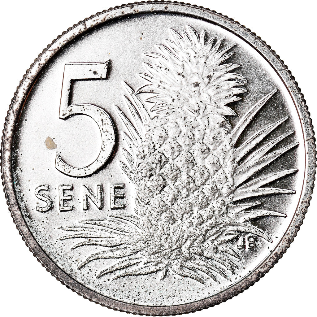 Coin, Samoa, 5 Sene, 1974, MS(65-70), Silver, KM:14A