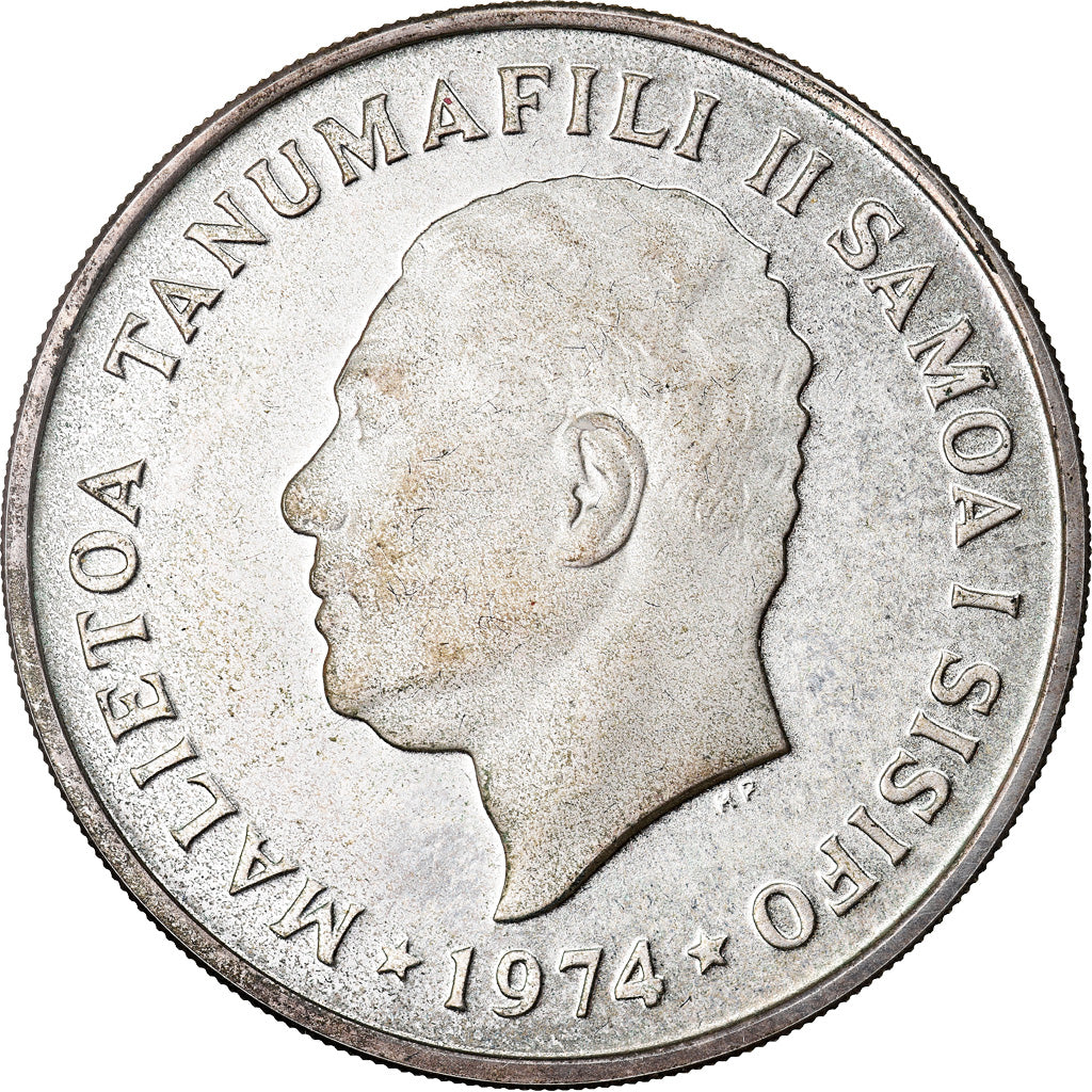 Moneta, Samoa, 50 Sene, 1974, MS(65-70), Srebro, KM:17a