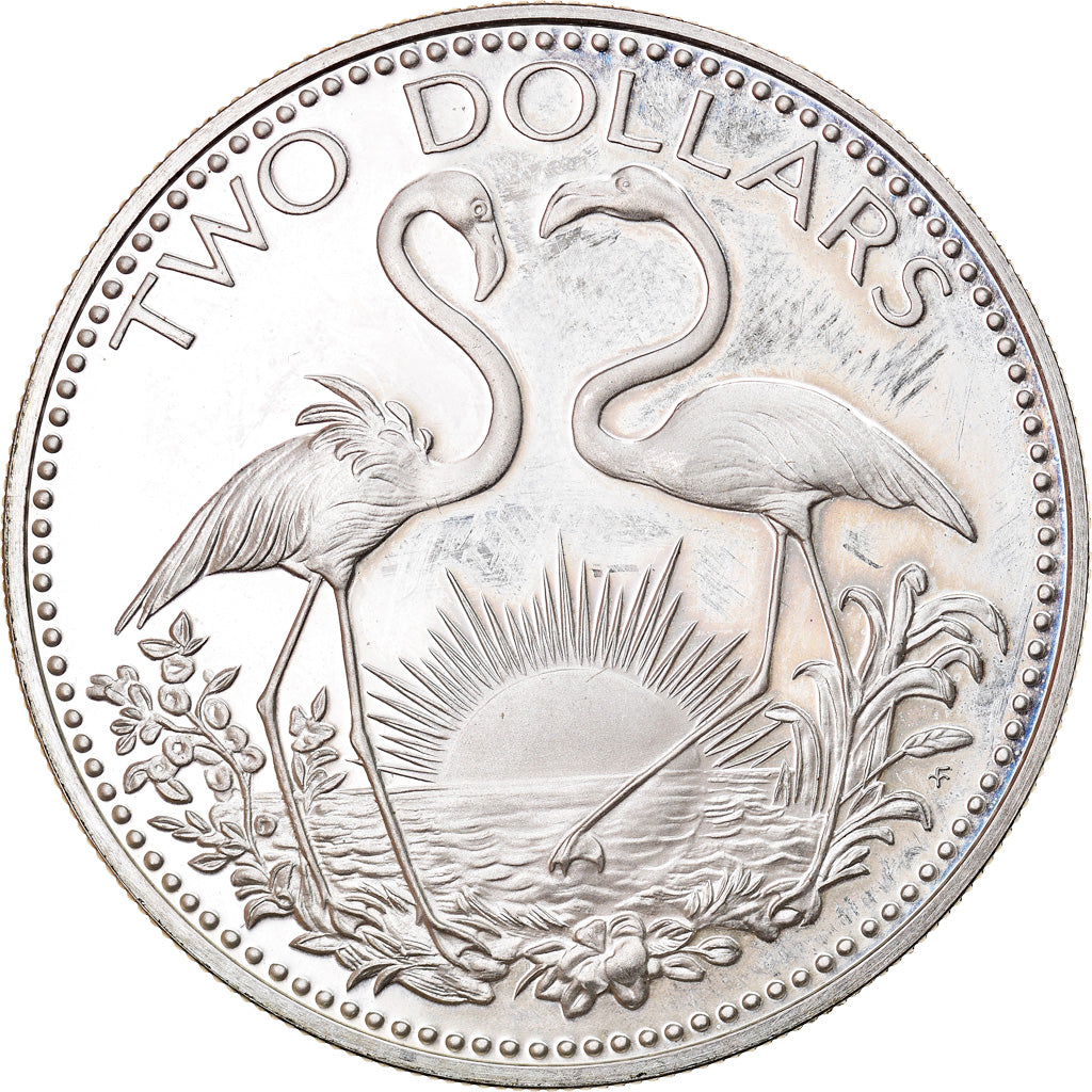 Coin, Bahamas, Elizabeth II, 2 Dollars, 1974, Franklin Mint, U.S.A., BE