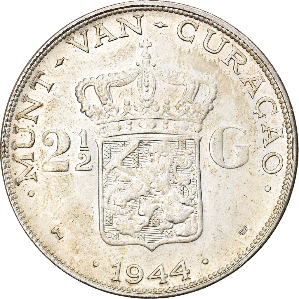Curacao, 2-1/2 Gulden, 1944, Denver, Silver, KM:46