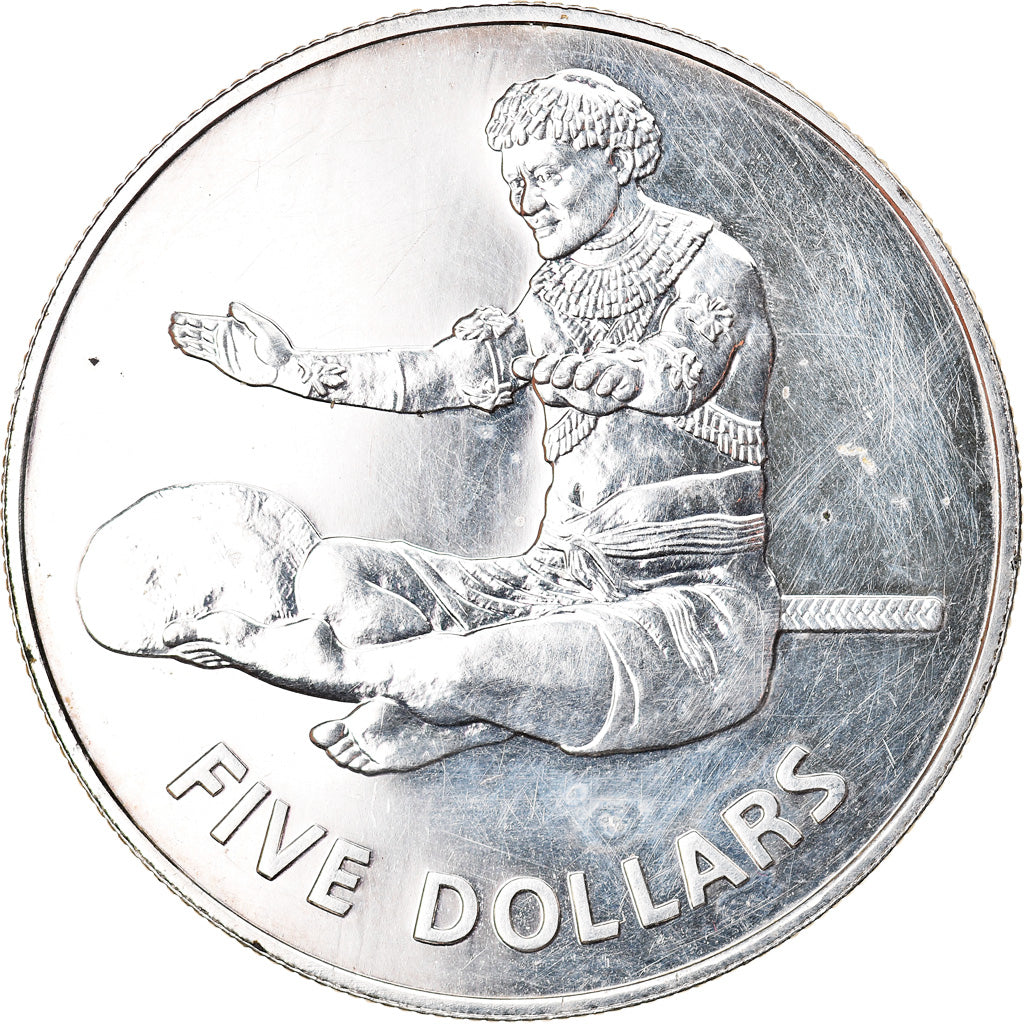 Coin, Kiribati, 5 Dollars, 1979, British Royal Mint, MS(60-62), Silver, KM:8