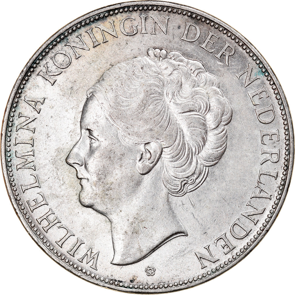 Coin, Netherlands, Wilhelmina I, 2-1/2 Gulden, 1937, AU(55-58), Silver, KM:165