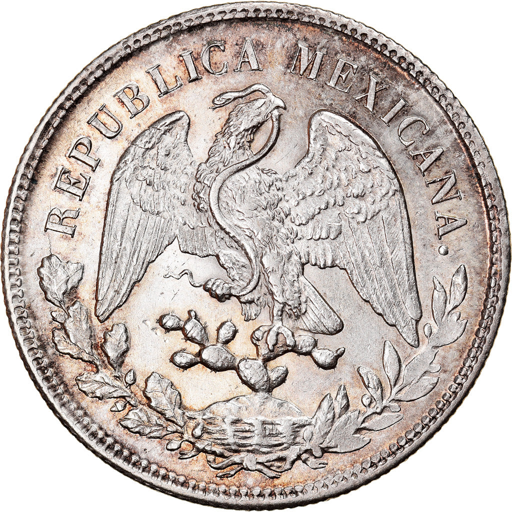 Coin, Mexico, Peso, 1901, Zacatecas, MS(60-62), Silver, KM:409.3