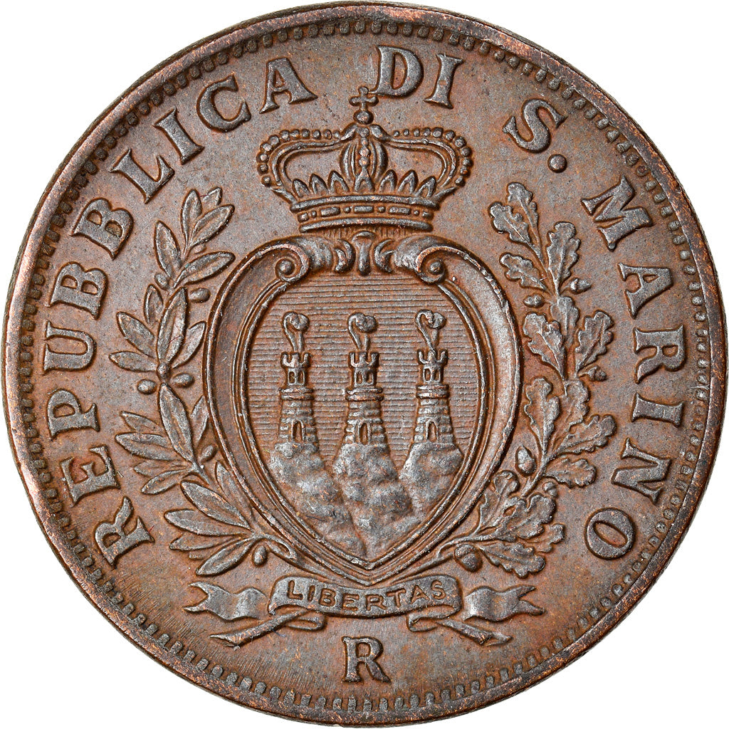 Coin, San Marino, 10 Centesimi, 1936, Rome, MS(60-62), Bronze, KM:13