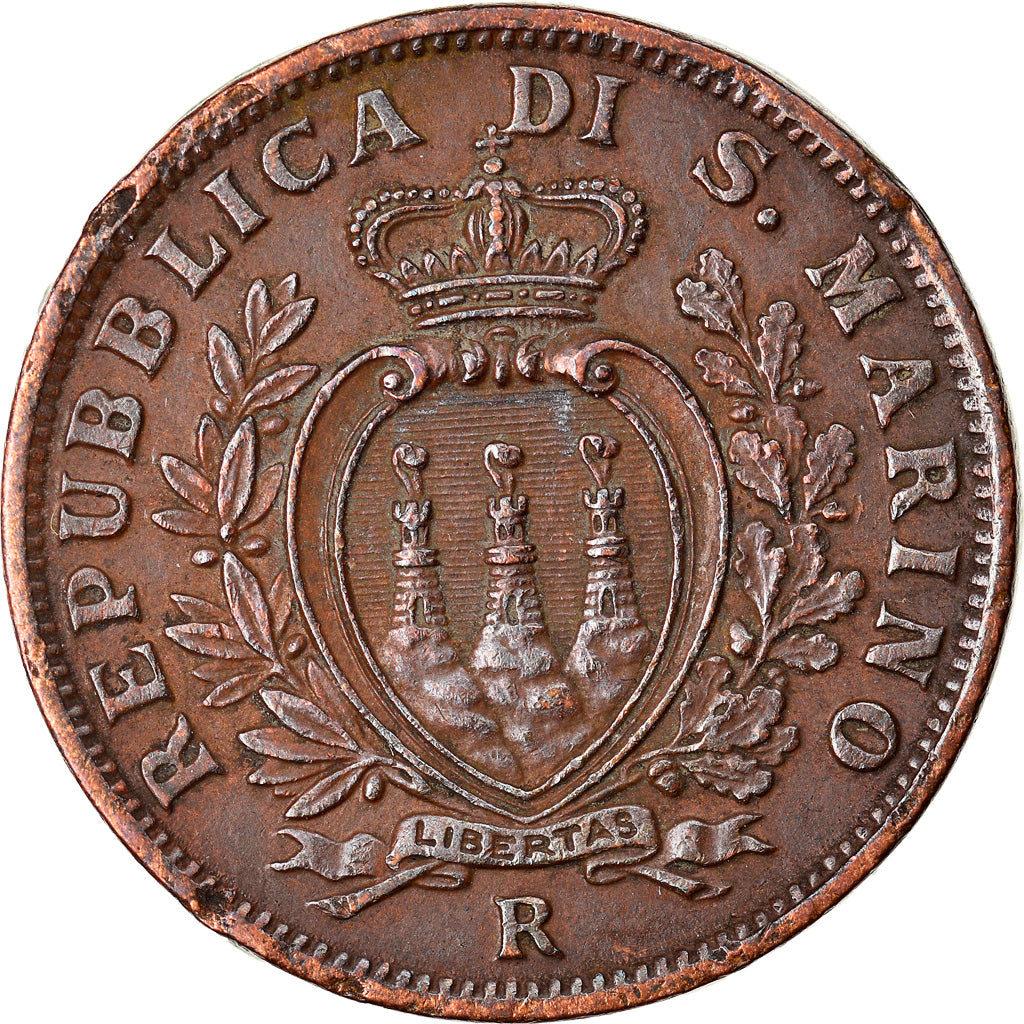 Moneda, San Marino, 10 Centesimi, 1937, Rome, MBC+, Bronce, KM:13