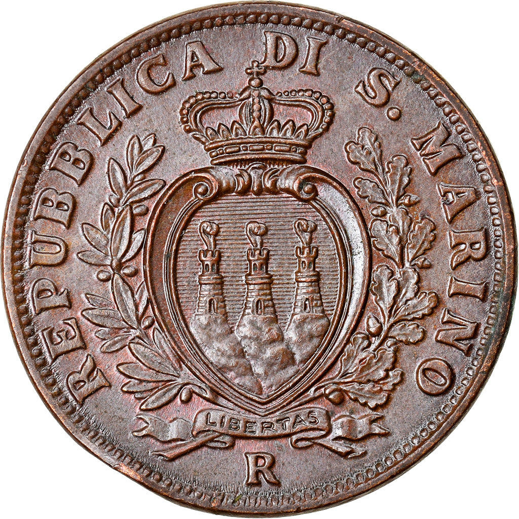 Coin, San Marino, 10 Centesimi, 1938, Rome, MS(63), Bronze, KM:13