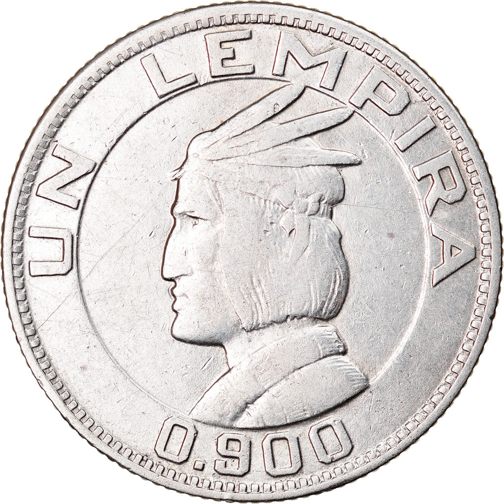 Moneda, Honduras, Lempira, 1932, Philadelphia, U.S.A., MBC, Plata, KM:75