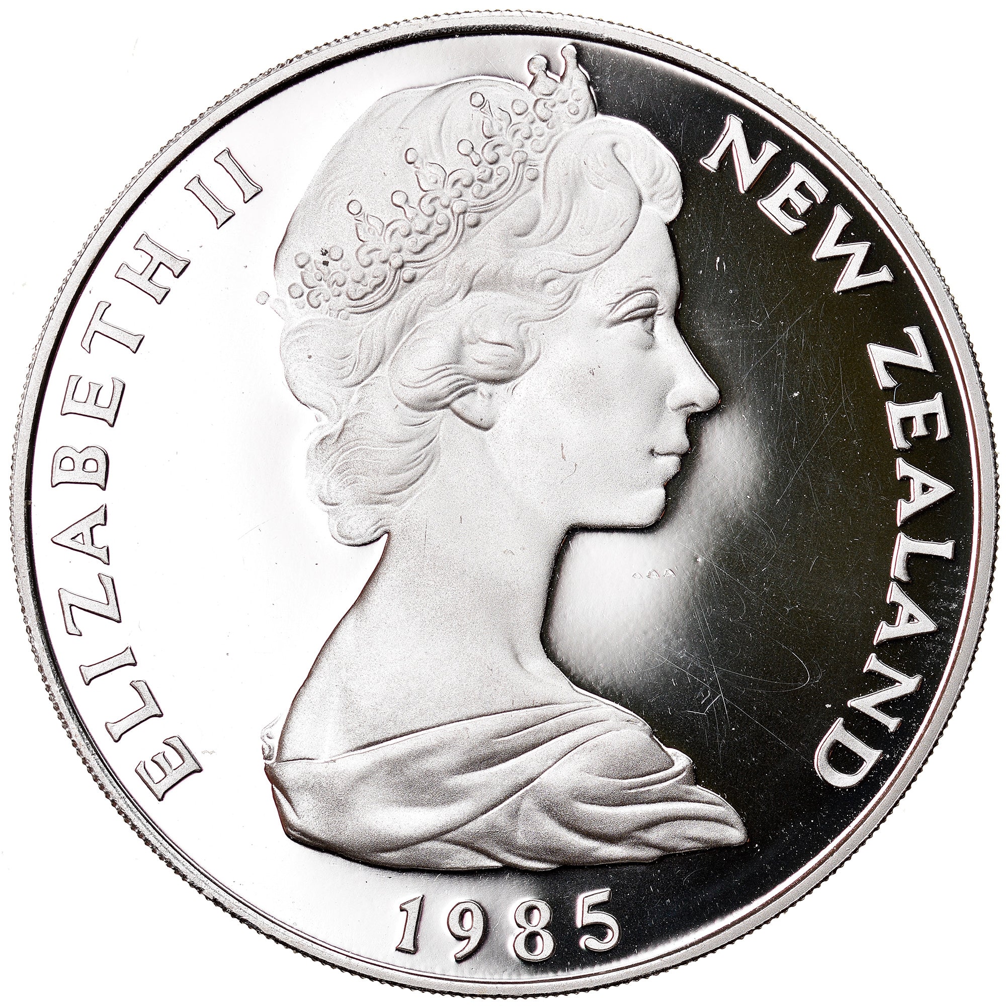 Coin, New Zealand, Elizabeth II, Dollar, 1985, MS(64), Silver, KM:55a