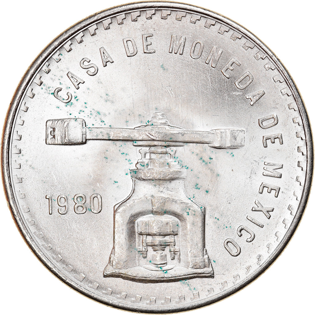 Coin, Mexico, Onza, 1980, Mexico City, MS(63), Silver, KM:M49b.5