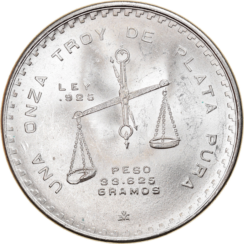 Coin, Mexico, Onza, 1980, Mexico City, MS(63), Silver, KM:M49b.5
