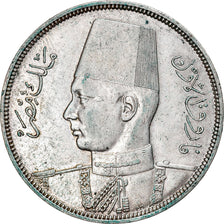 Moeda, Egito, Farouk, 10 Piastres, 1937, British Royal Mint, AU(55-58), Prata
