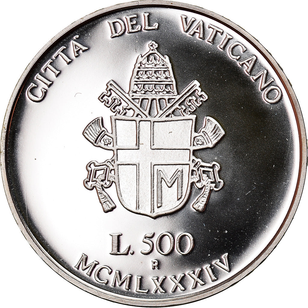 Coin, VATICAN CITY, John Paul II, 500 Lire, 1984, Roma, Proof, MS(63), Silver
