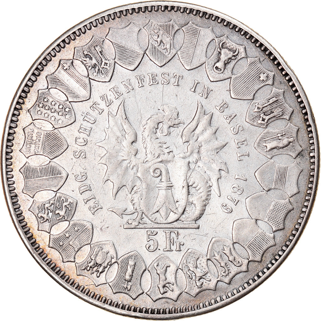 Coin, Switzerland, 5 Francs, 1879, Bern, EF(40-45), Silver, KM:S14