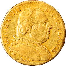 Moneta, Francja, Louis XVIII, 20 Francs, 1815, Bordeaux, VF(30-35), Złoto
