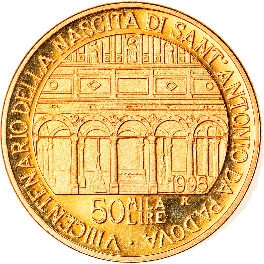 Coin, Italy, 50000 Lire, 1995, Rome, MS(65-70), Gold