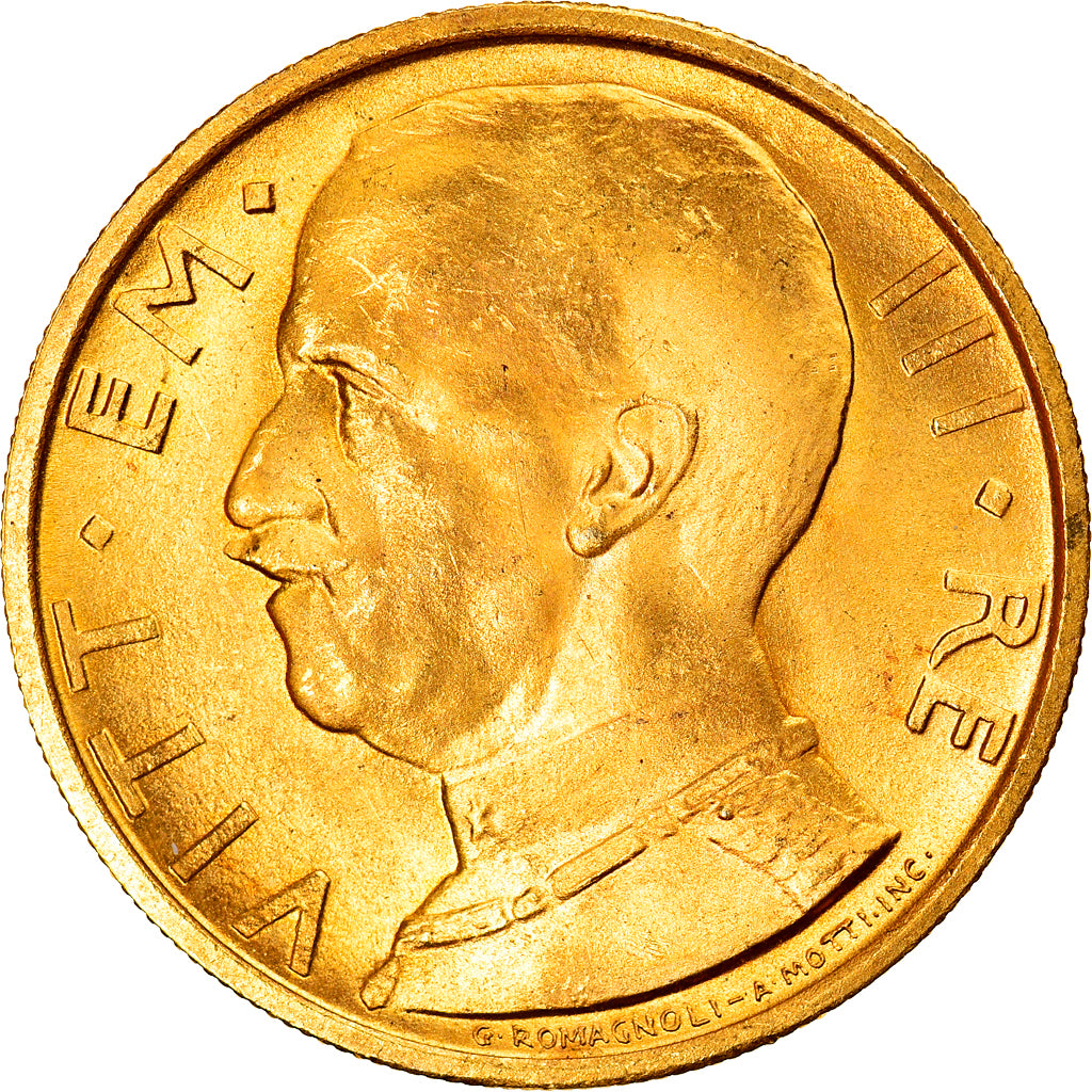 Coin, Italy, Vittorio Emanuele III, 50 Lire, 1931, Rome, MS(63), Gold, KM:71