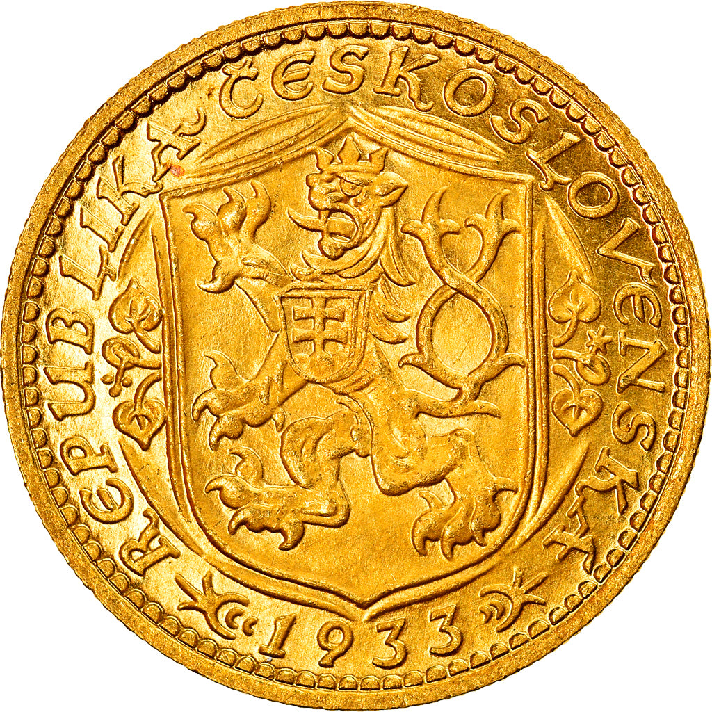Coin, Czechoslovakia, Dukat, 1933, MS(65-70), Gold, KM:8