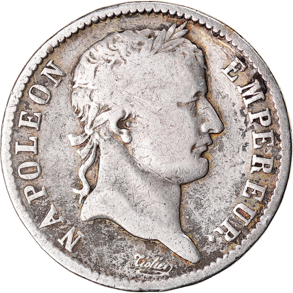 Münze, Frankreich, Napoléon I, Franc, 1808, Perpignan, S+, Silber, KM:682.11