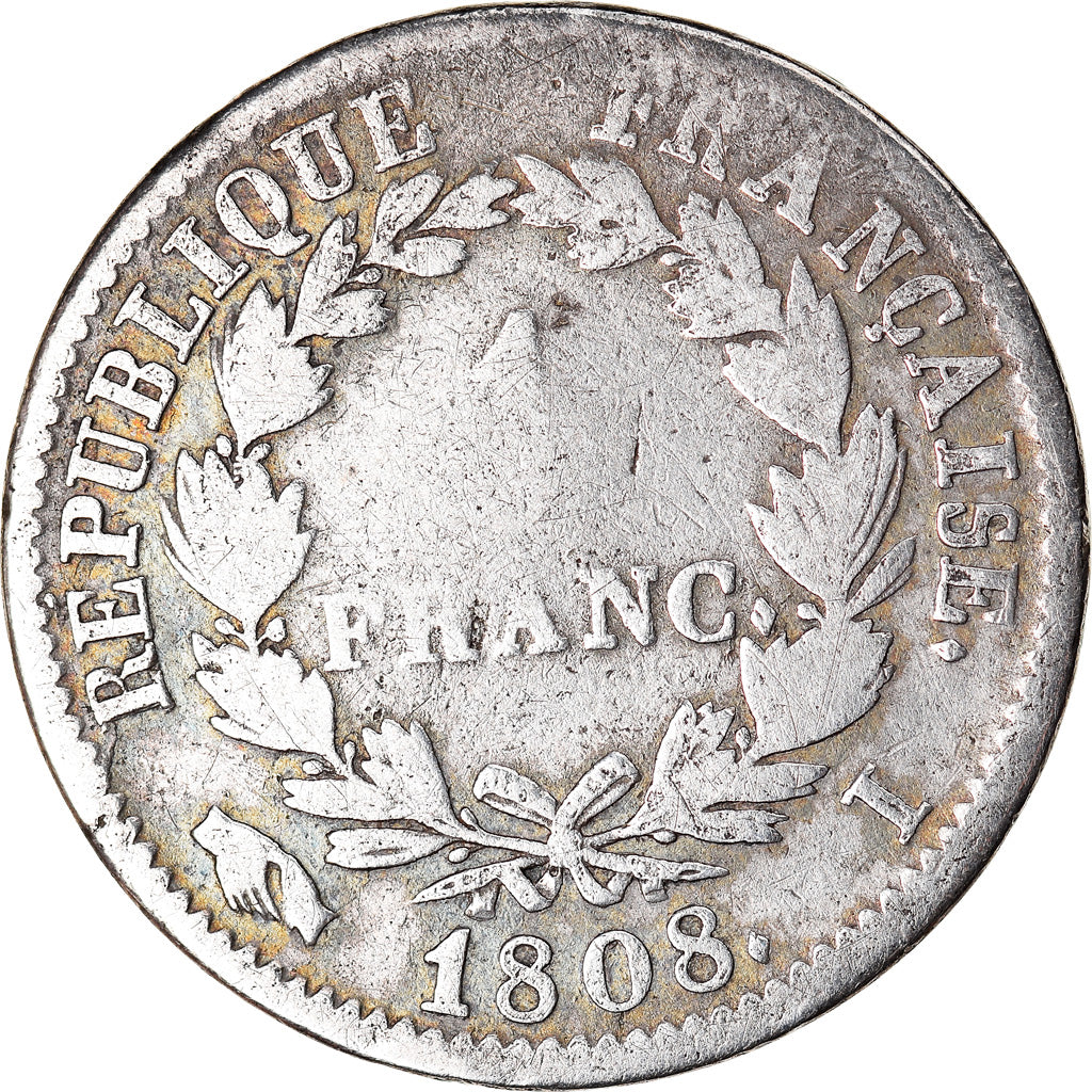 Münze, Frankreich, Napoléon I, Franc, 1808, Limoges, S, Silber, KM:682.6