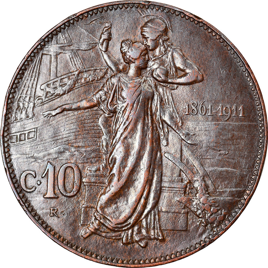 Moneta, Italia, Vittorio Emanuele III, 10 Centesimi, 1911, Rome, BB, Bronzo