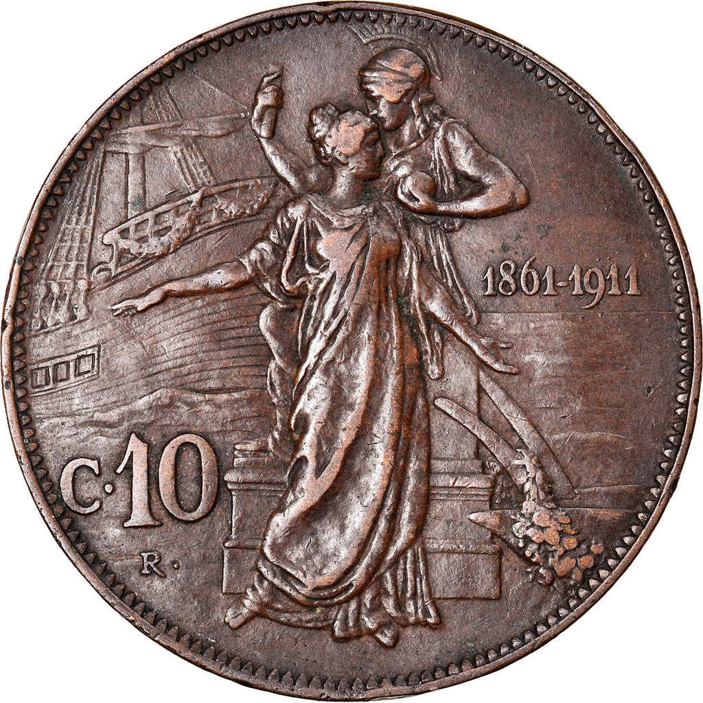Münze, Italien, Vittorio Emanuele III, 10 Centesimi, 1911, Rome, SS, Bronze