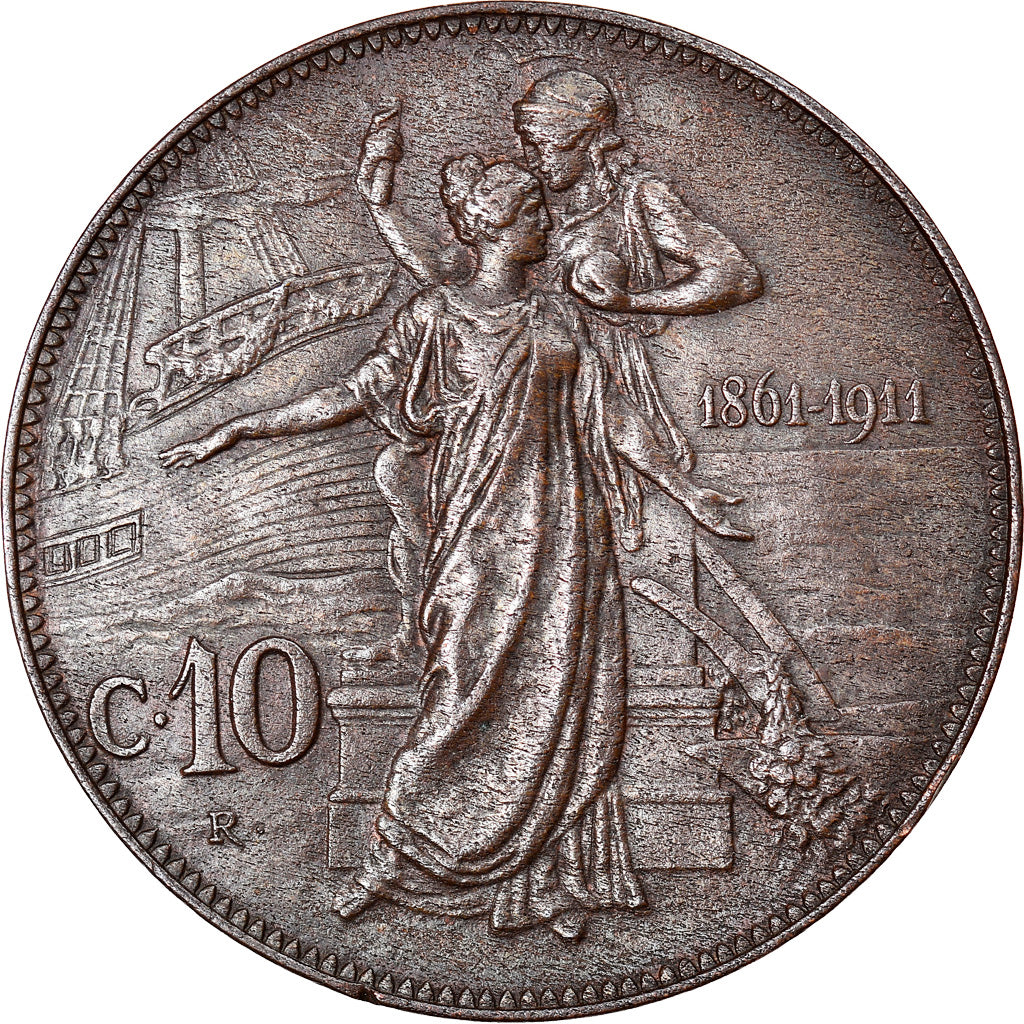 Monnaie, Italie, Vittorio Emanuele III, 10 Centesimi, 1911, Rome, TTB+, Bronze