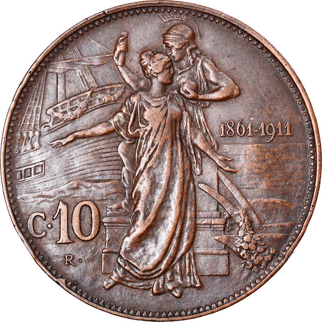Monnaie, Italie, Vittorio Emanuele III, 10 Centesimi, 1911, Rome, TTB+, Bronze