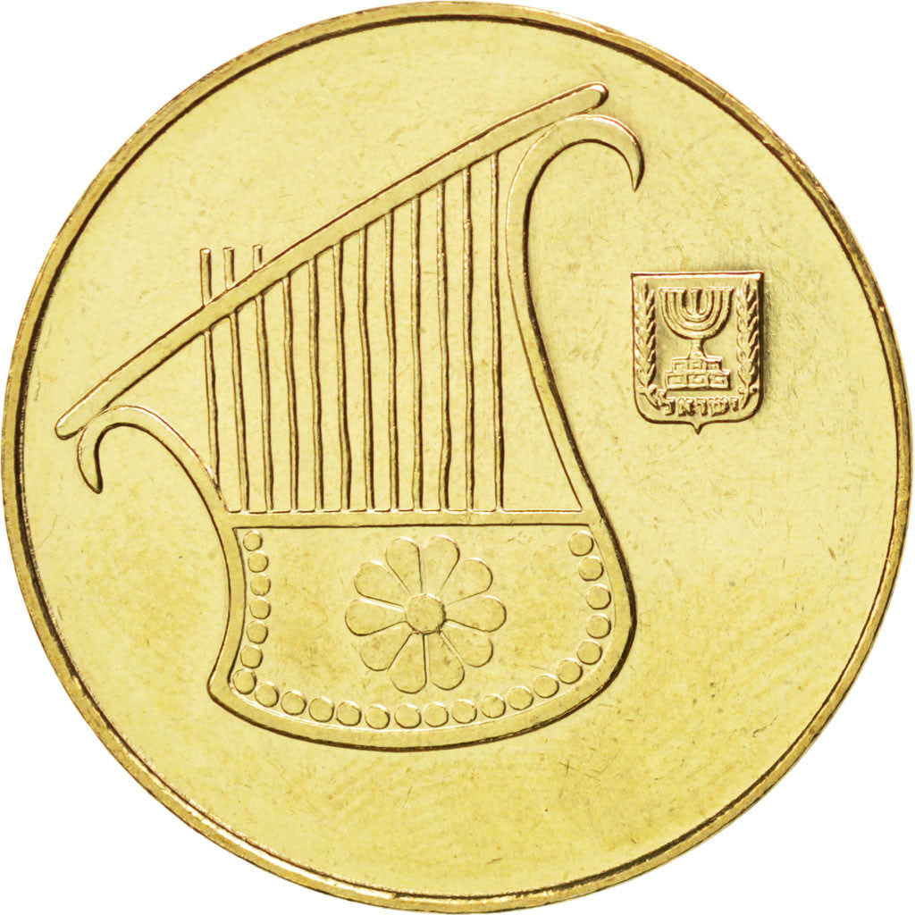Coin, Israel, 1/2 New Sheqel, 2006, MS(63), Aluminum-Bronze, KM:159