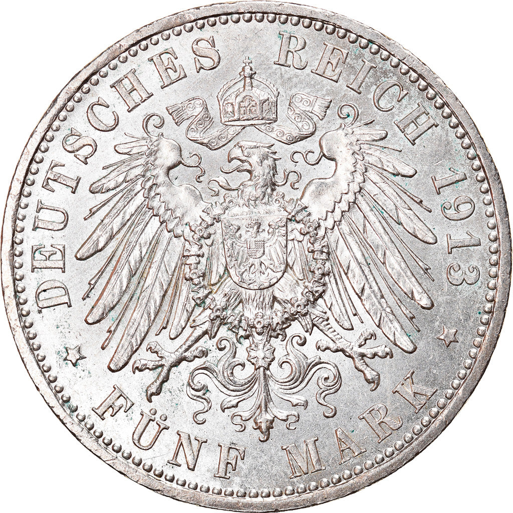 Moneta, Stati tedeschi, PRUSSIA, Wilhelm II, 5 Mark, 1913, Berlin, SPL-