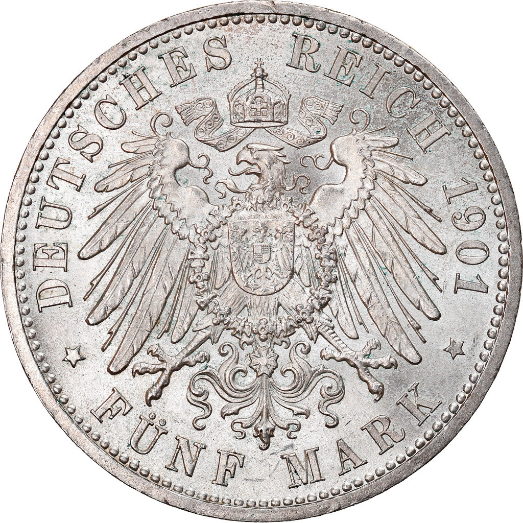 Coin, German States, PRUSSIA, Wilhelm II, 5 Mark, 1901, Berlin, MS(60-62)