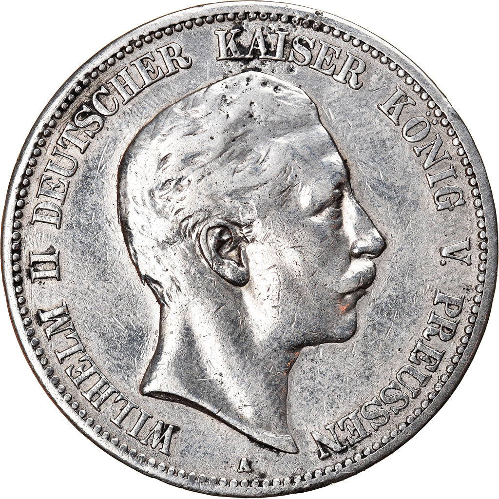 Coin, German States, PRUSSIA, Wilhelm II, 5 Mark, 1908, Berlin, EF(40-45)