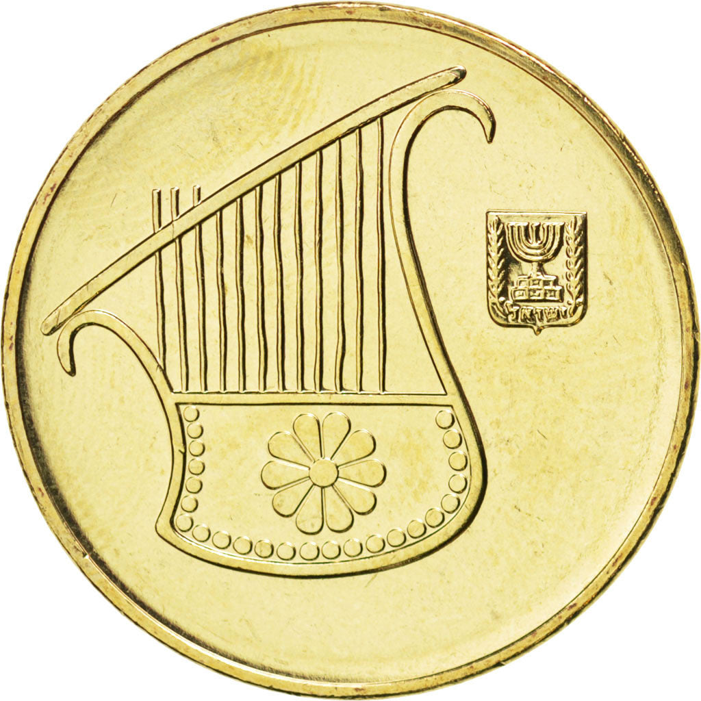 ISRAEL, 1/2 New Sheqel, 2010, KM #159, MS(63), Aluminum-Bronze, 26, 6.56