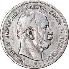 Moneda, Estados alemanes, PRUSSIA, Wilhelm I, 5 Mark, 1875, Breslau, BC+, Plata