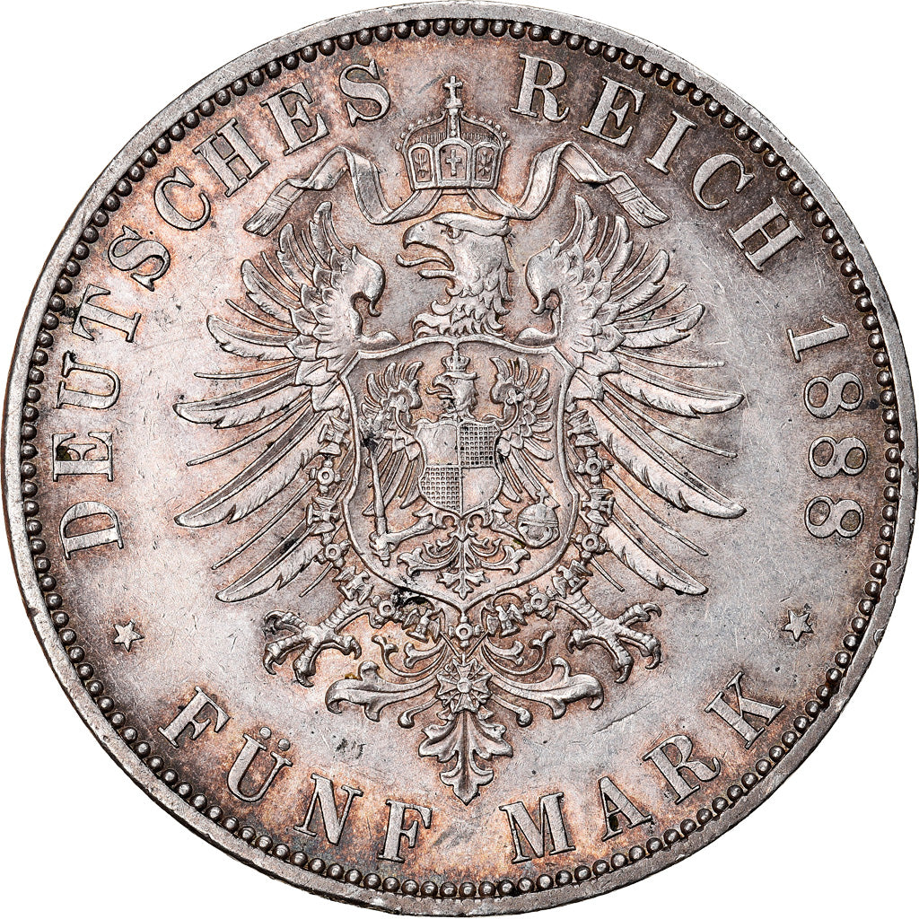 Coin, German States, PRUSSIA, Friedrich III, 5 Mark, 1888, Berlin, MS(60-62)