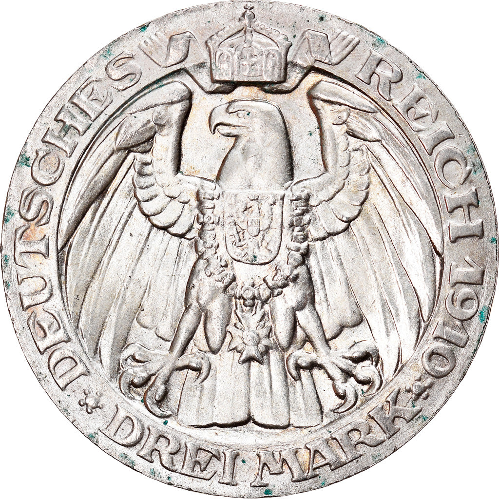 Moneta, Stati tedeschi, PRUSSIA, Wilhelm II, 3 Mark, 1910, Berlin, SPL-