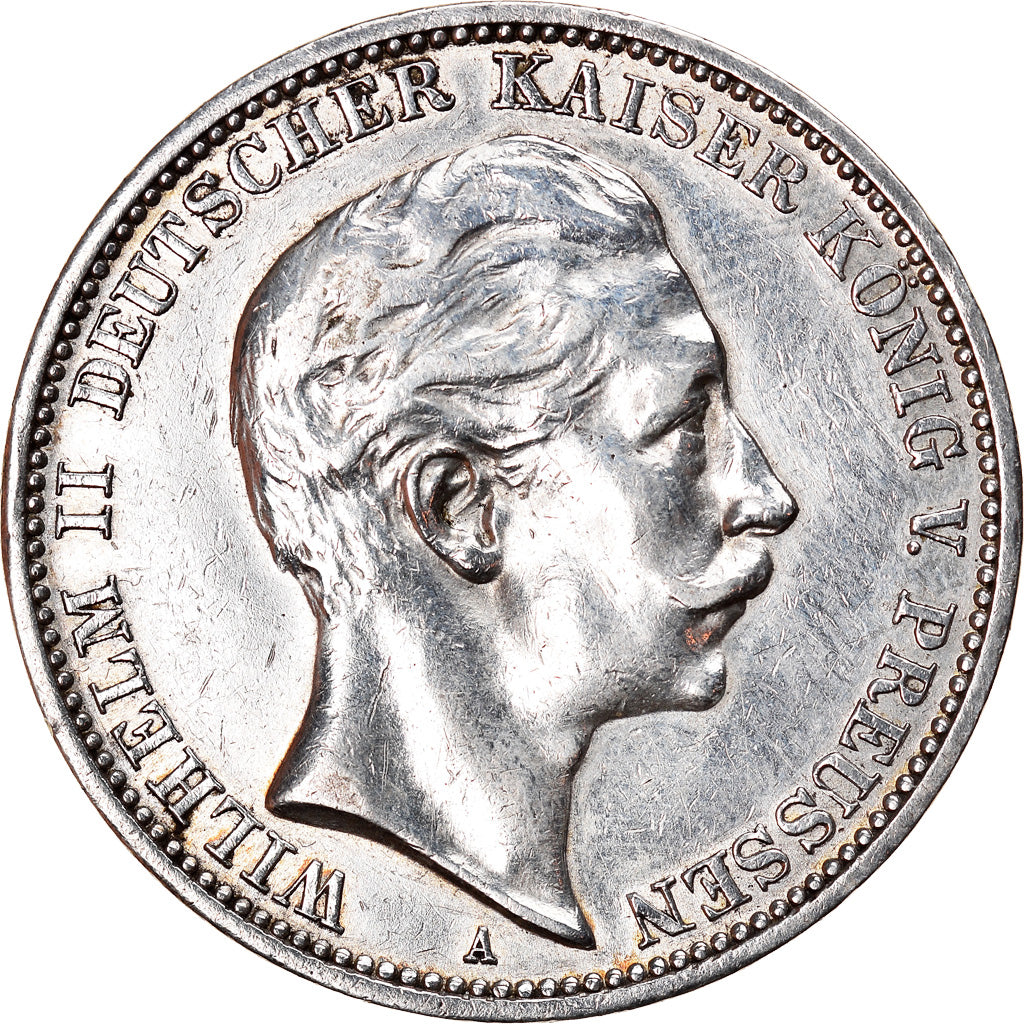 Munten, Duitse staten, PRUSSIA, Wilhelm II, 3 Mark, 1909, Berlin, ZF, Zilver